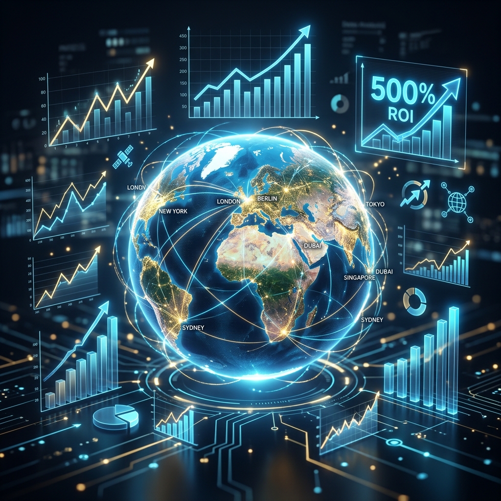 digital marketing agency global growth results showing 500 percent ROI with international connections