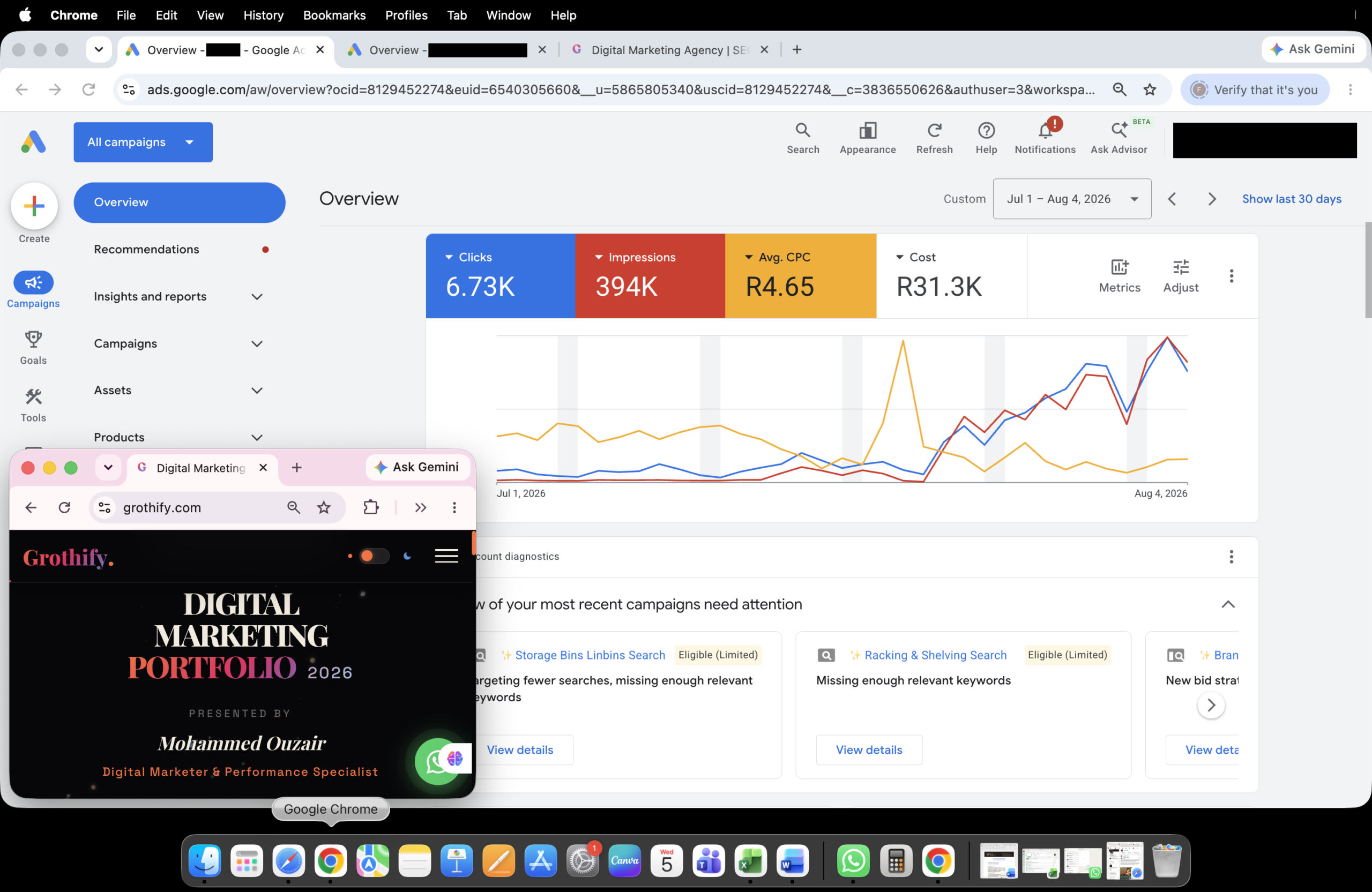 This campaign focused on rapidly scaling brand exposure across targeted audiences while maintaining optimal cost efficiency. By delivering 394K impressions and generating 6.73K clicks at an average CPC of R4.65 on a total spend of R31.3K, the strategy successfully maximized top-of-funnel reach without compromising on campaign performance. Keywords: PPC Strategy, Brand Awareness, Impression Share, Google Search Ads, Cost Efficiency.