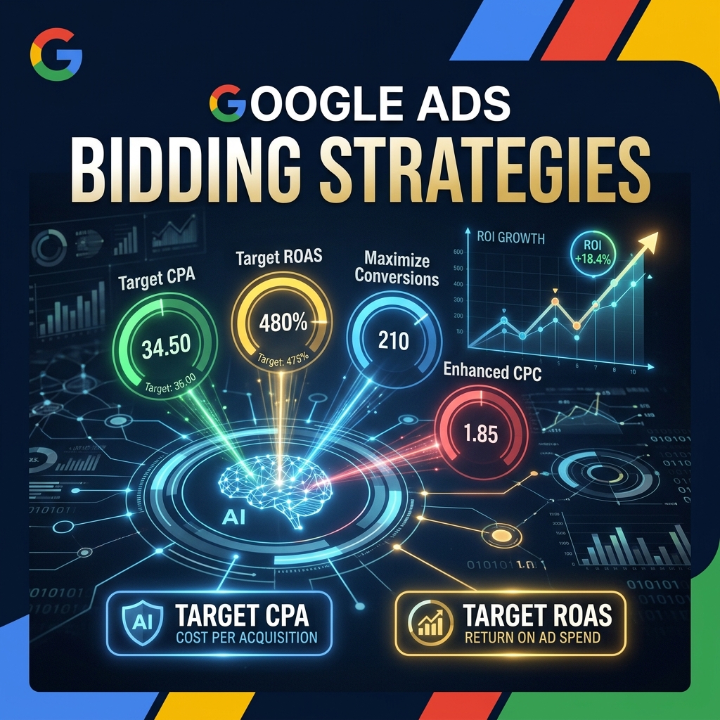 Google Ads bidding strategies comparison guide 2026 by Grothify