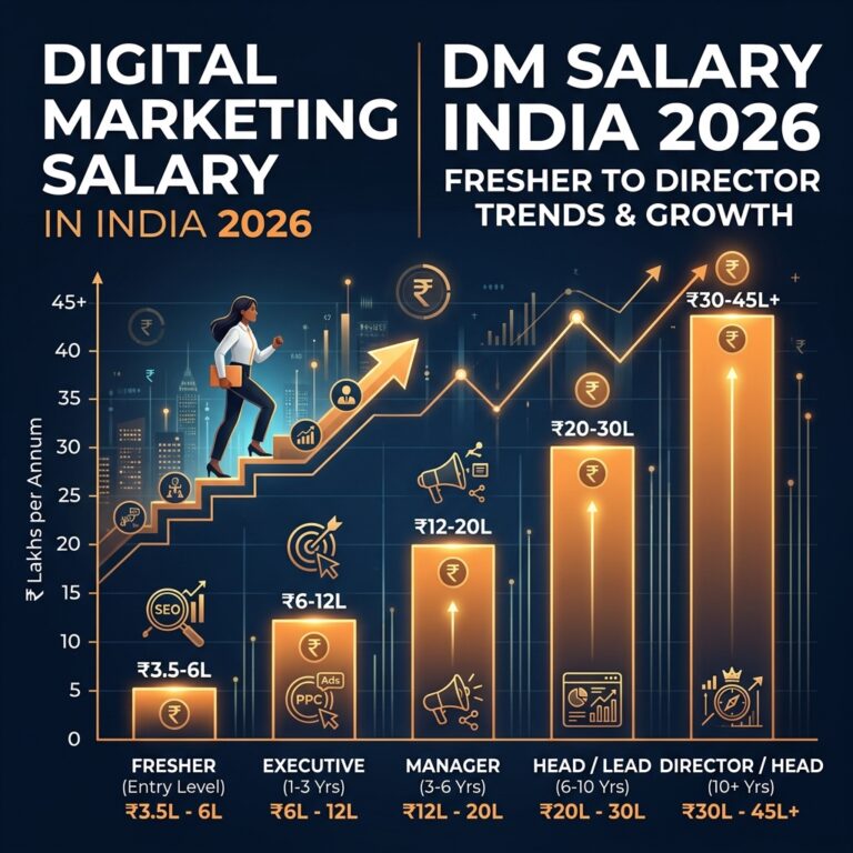 Digital marketing salary in India 2026 — complete role-by-role breakdown by Grothify Academy